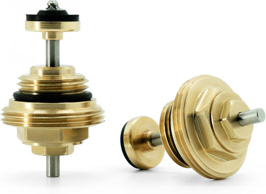 VANCOCO 2er Set Messing Ventileinsatz Fußbodenheizung G1/2 M30×1,5mm | Passend für Heizkreisverteiler & UFH Stellantrieb, Krümmerstück Rücklaufventilkern aus Messing