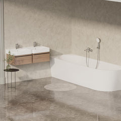 VANCOCO 52010 Bad Wasserhahn Chrom 360° Drehfunktion | Wassersparende Waschbeckenarmatur, geprüft mit 24h Salzsprühtest Klasse 10, passend für Unterbauspülen