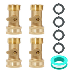 VANCOCO Solid Brass Garden Hose Shut Off Valve 3/4" GHT