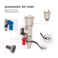 VANCOCO 6-Loop Stainless Steel PEX Manifold with 1/2" Adapters for Radiant Floor Heating