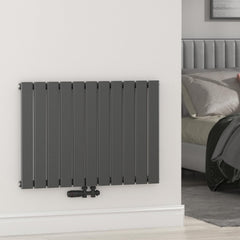 VANCOCO Design Heizkörper Mittelanschluss, Flachheizkörper 600×836 mm Anthrazit, Einlagig Wandheizkörper für Wohnzimmer und Schlafzimmer, Paneelheizkörper