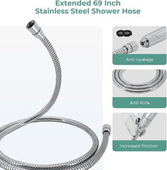 VANCOCO 9 Strahlarten Duschkopf Set mit 5-Schichten Filter Hochdruck Handbrause inklusive Schlauch und Einstellbarer Halterung Wassersparend gegen Hartes