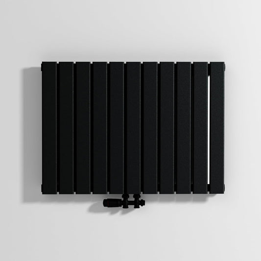 VANCOCO Design Heizkörper Mittelanschluss, Flachheizkörper 600×836 mm Schwarz, Einlagig Wandheizkörper für Wohnzimmer und Schlafzimmer, Paneelheizkörper