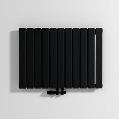 VANCOCO Design Heizkörper Mittelanschluss, Flachheizkörper 600×836 mm Schwarz, Einlagig Wandheizkörper für Wohnzimmer und Schlafzimmer, Paneelheizkörper