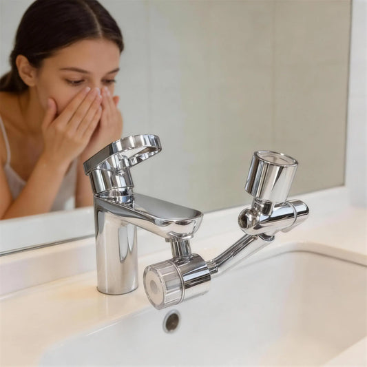 VANCOCO 1440 Swivel Faucet Extender Aerator Brass Dual Mode Brushed Nickel