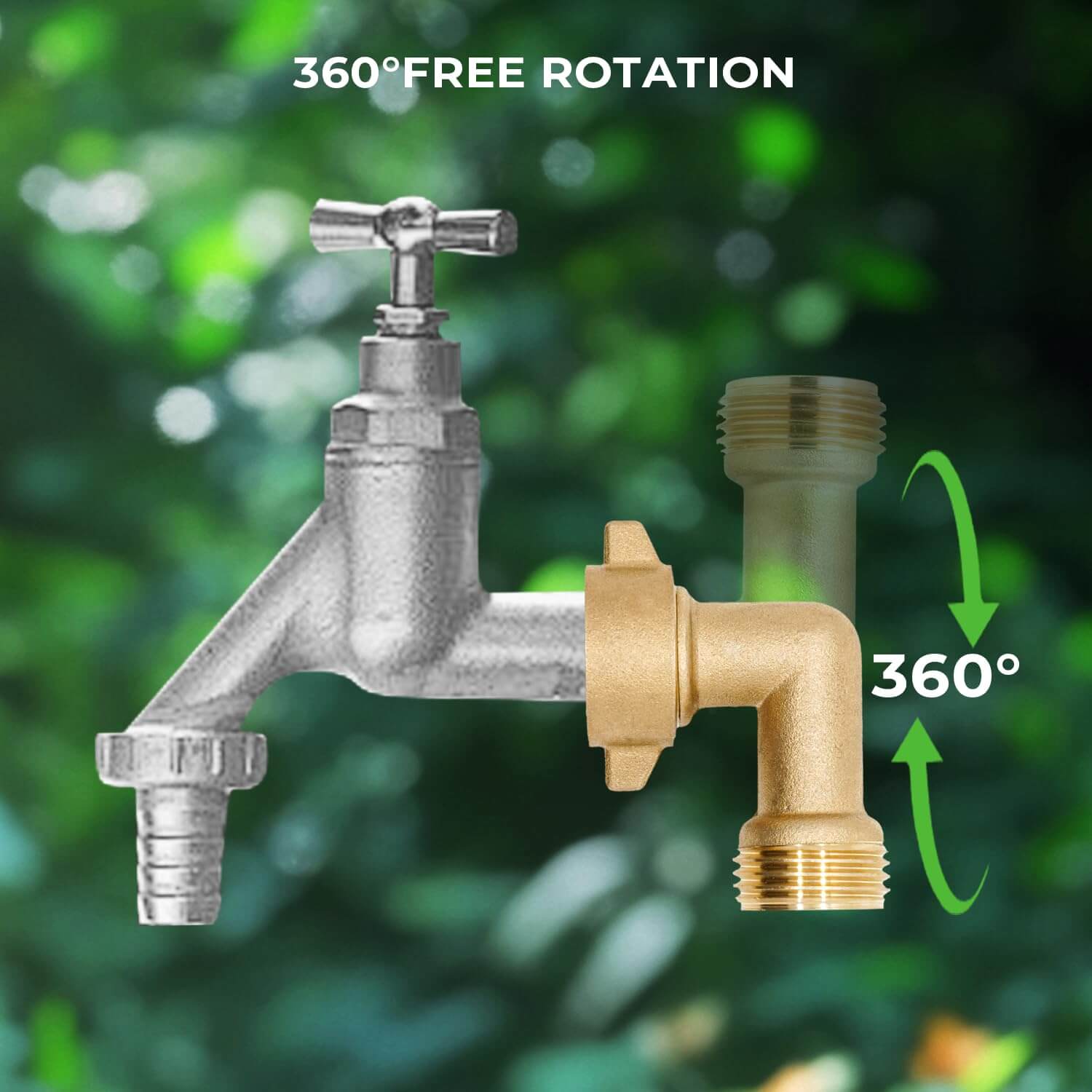 VANCOCO 90 Degree Brass Garden Hose Elbow, 3/4" Heavy-Duty Hose Bib Extender with Leak-Proof Washers