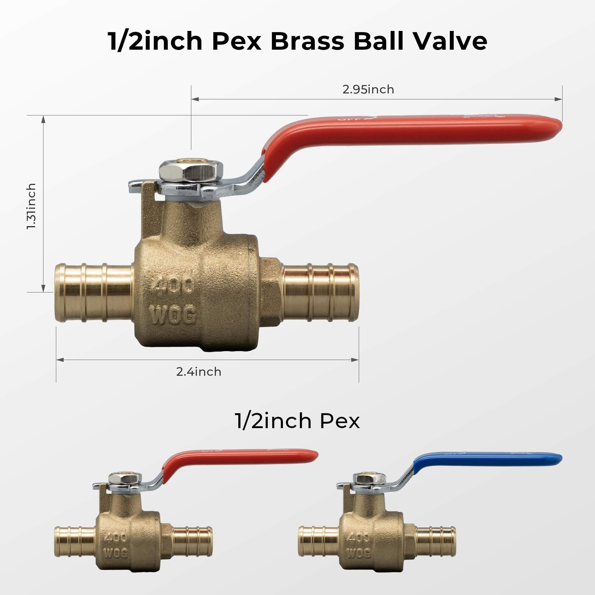 VANCOCO 1/2" Lead-Free Brass PEX Valve – Durable Hot/Cold Water Shut Off Valve