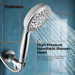 VANCOCO High-Pressure Handheld Shower Head – 9 Spray Modes, 5-Stage Filter, 69" Hose