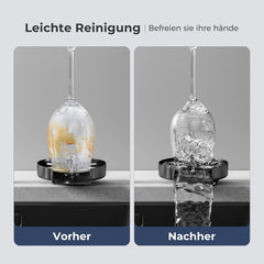 Vancoco G3/8" Automatische Edelstahl Glasspüler für Küchenspülen Tassenreiniger Flaschenwascher für Bar Restaurant Babyflasche Cafés mit 360° Drehbaren Düsen （Grau）