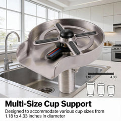 VANCOCO Sink Cup Washer Glass Rinser Hot Cold 304 Stainless Steel