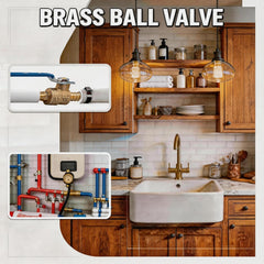 VANCOCO 1/2" PEX Ball Valve 4-Pack - Lead-Free Brass PEX Shut Off Valve 1/2 inch for Pex Fittings Hot/Cold Water (2 Red/2 Blue)