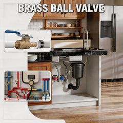 VANCOCO 3/4" PEX Ball Valve 4-Pack - Lead-Free Brass PEX Shut Off Valve 3/4 inch for Pex Fittings Hot/Cold Water (2 Red/2 Blue)