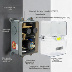 VANCOCO 10" Shower System with Handheld Spray - Matte Black