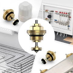VANCOCO 3er Set Messing Ventileinsatz Fußbodenheizung G1/2 M30×1,5mm | Passend für Heizkreisverteiler & UFH Stellantrieb, Krümmerstück Rücklaufventilkern aus Messing